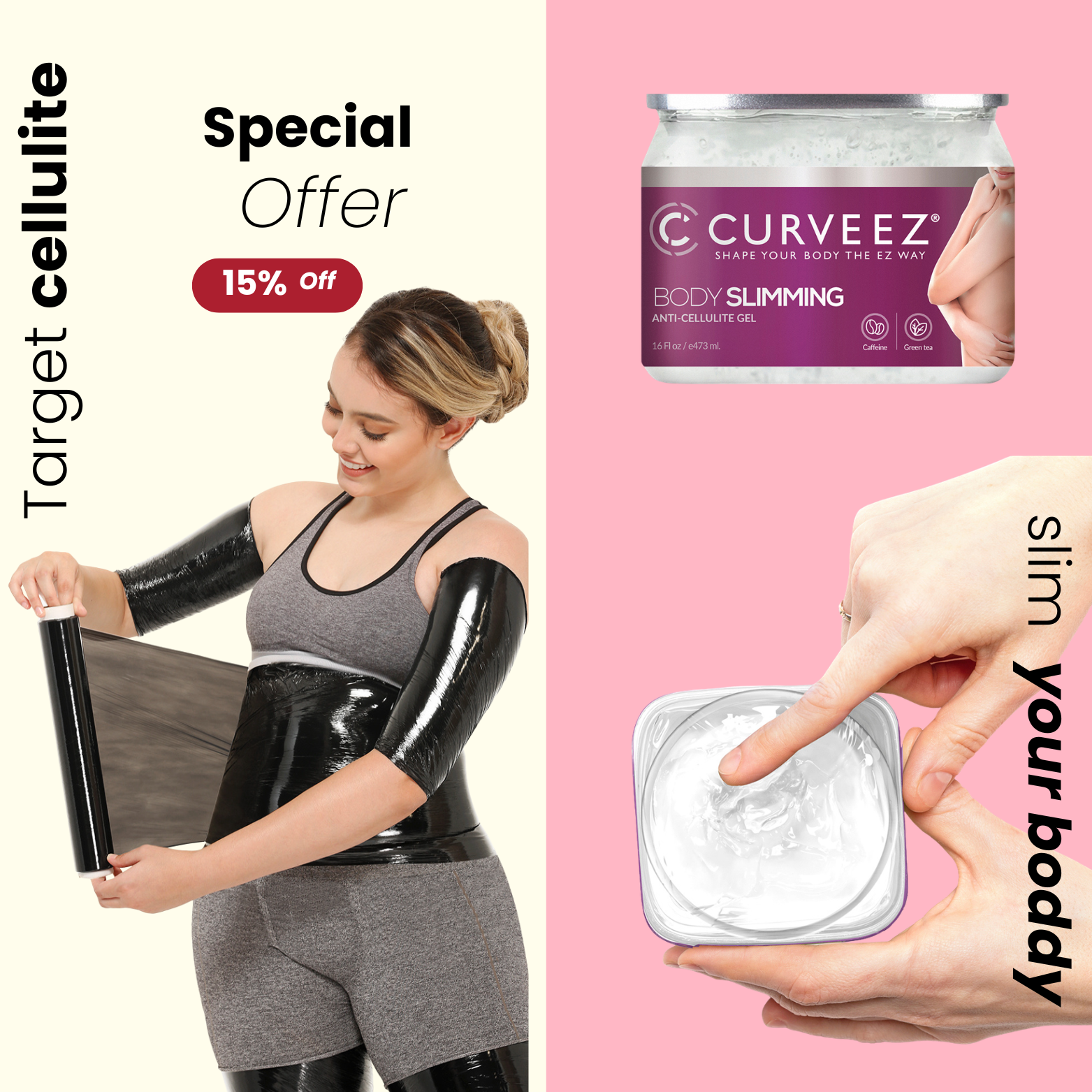 Anti-Cellulite Gel Body Slimming + Thermal Body Wrap